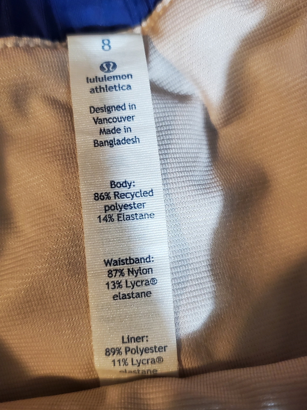 Lululemon Tracker Low Rise Running Pattern Zipper Pocket Shorts Size 8 - Picture 7 of 7